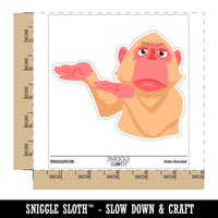 Unamused Monkey Presenting with Hands Gesture Waterproof Vinyl Phone Tablet Laptop Water Bottle Car Window Bumper Decal Sticker Set - 5 Pack