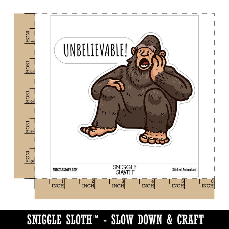 Unbelievable Shocked Bigfoot Cryptid Sasquatch Waterproof Vinyl Phone Tablet Laptop Water Bottle Car Window Bumper Decal Sticker Set - 5 Pack