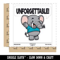 Unforgettable Elephant Cute Compliment Waterproof Vinyl Phone Tablet Laptop Water Bottle Car Window Bumper Decal Sticker Set - 5 Pack
