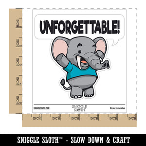 Unforgettable Elephant Cute Compliment Waterproof Vinyl Phone Tablet Laptop Water Bottle Car Window Bumper Decal Sticker Set - 5 Pack