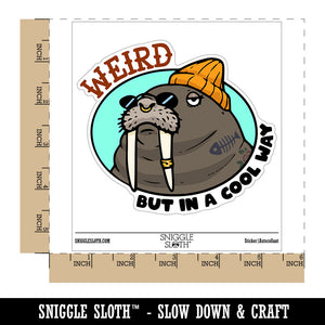 Weird But In A Cool Way Walrus Hipster Waterproof Vinyl Phone Tablet Laptop Water Bottle Car Window Bumper Decal Sticker Set - 5 Pack