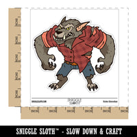 Werewolf Wolf Man Monster Creature Halloween Waterproof Vinyl Phone Tablet Laptop Water Bottle Car Window Bumper Decal Sticker Set - 5 Pack