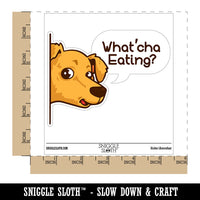 What'cha Eating Hungry Pet Dog Begging Food Waterproof Vinyl Phone Tablet Laptop Water Bottle Car Window Bumper Decal Sticker Set - 5 Pack