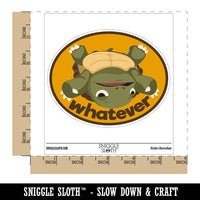 Whatever Indifferent Flipped Turtle Funny Waterproof Vinyl Phone Tablet Laptop Water Bottle Car Window Bumper Decal Sticker Set - 5 Pack