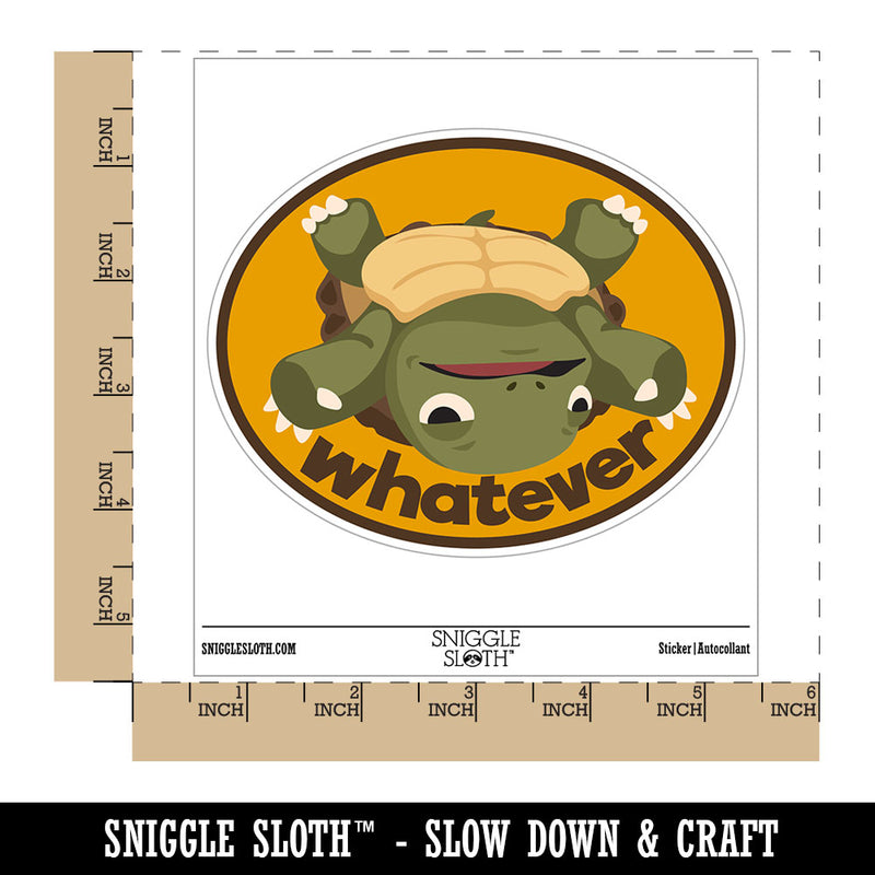 Whatever Indifferent Flipped Turtle Funny Waterproof Vinyl Phone Tablet Laptop Water Bottle Car Window Bumper Decal Sticker Set - 5 Pack