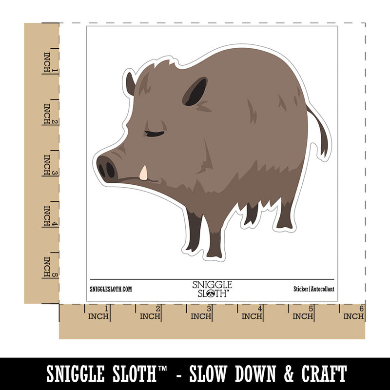 Wild Boar Hog Hairy Pig Waterproof Vinyl Phone Tablet Laptop Water Bottle Car Window Bumper Decal Sticker Set - 5 Pack
