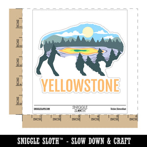 Yellowstone National Park Bison Silhouette Waterproof Vinyl Phone Tablet Laptop Water Bottle Car Window Bumper Decal Sticker Set - 5 Pack
