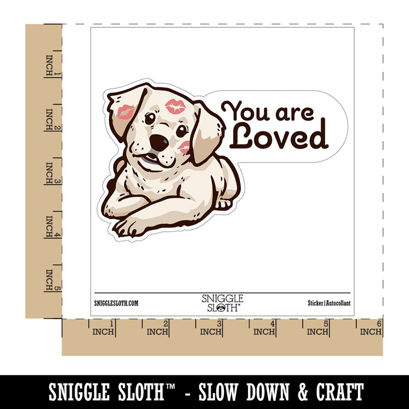 You Are Loved Puppy Lipstick Kisses Waterproof Vinyl Phone Tablet Laptop Water Bottle Car Window Bumper Decal Sticker Set - 5 Pack