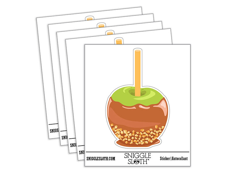 Water Bottle Sticker Set Caramel Apple Dessert Candy Food Peanuts Cute Waterproof Vinyl Stickers Pack Decal, Skateboard, Laptop, Car, Window, Bumper - 5 Pack