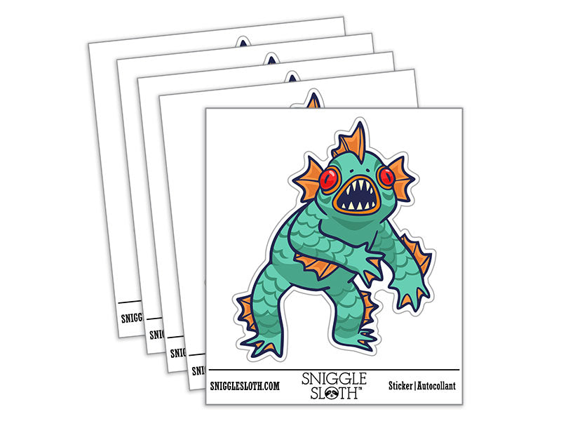 Water Bottle Sticker Set Creepy Cartoon Sea Monster Creature Cute Waterproof Vinyl Stickers Pack Decal, Skateboard, Laptop, Car, Window, Bumper - 5 Pack