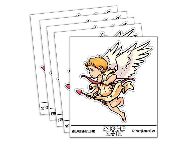 Water Bottle Sticker Set Cupid Cherub Boy with Bow and Arrow Cute Waterproof Vinyl Stickers Pack Decal, Skateboard, Laptop, Car, Window, Bumper - 5 Pack
