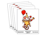 Water Bottle Sticker Set Cute Circus Mouse Unicycle Balloon Horn Cute Waterproof Vinyl Stickers Pack Decal, Skateboard, Laptop, Car, Window, Bumper - 5 Pack