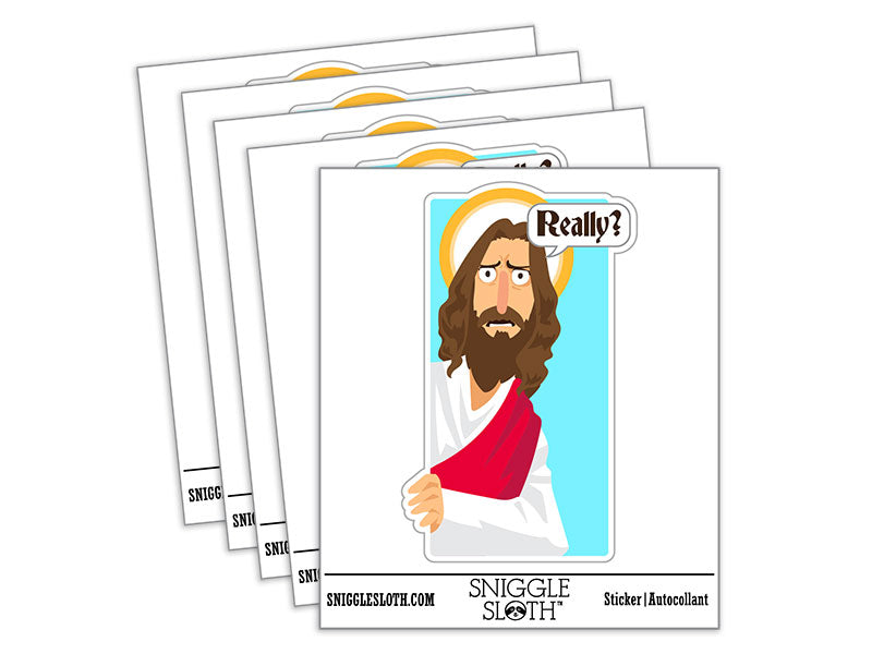 Water Bottle Sticker Set Disappointed Jesus Really Questioning Funny Cute Waterproof Vinyl Stickers Pack Decal, Skateboard, Laptop, Car, Window, Bumper - 5 Pack