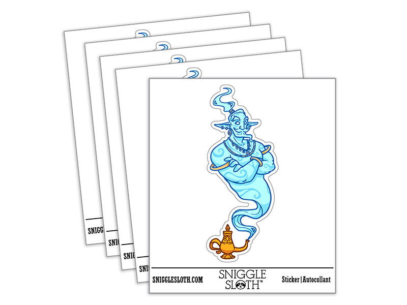 Water Bottle Sticker Set Djinn Genie Jinn Lamp Spirit Cute Waterproof Vinyl Stickers Pack Decal, Skateboard, Laptop, Car, Window, Bumper - 5 Pack