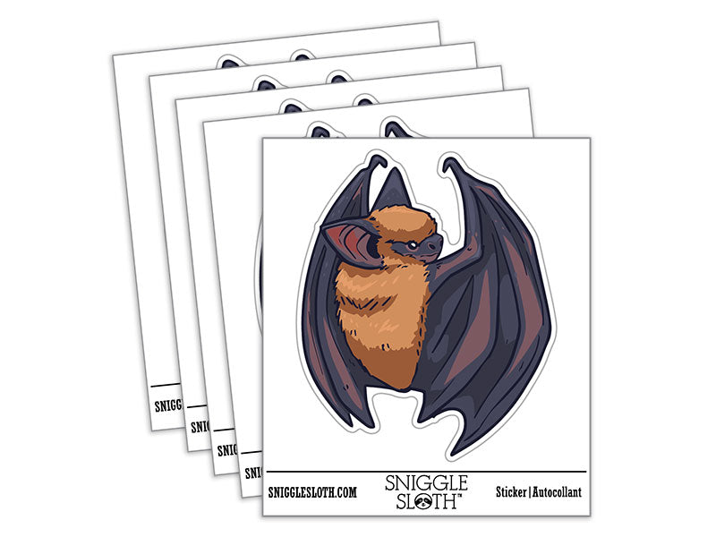Water Bottle Sticker Set Fuzzy Little Bat Clinging Resting Cute Waterproof Vinyl Stickers Pack Decal, Skateboard, Laptop, Car, Window, Bumper - 5 Pack