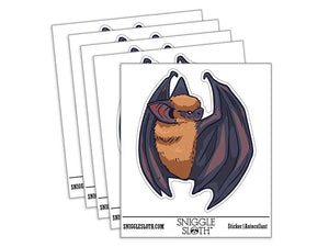 Water Bottle Sticker Set Fuzzy Little Bat Clinging Resting Cute Waterproof Vinyl Stickers Pack Decal, Skateboard, Laptop, Car, Window, Bumper - 5 Pack