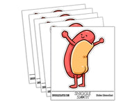 Water Bottle Sticker Set Hot Dog Buns Butt Food Funny Cute Waterproof Vinyl Stickers Pack Decal, Skateboard, Laptop, Car, Window, Bumper - 5 Pack