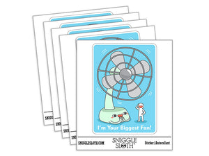 Water Bottle Sticker Set I'm Your Biggest Fan Appliance Pun Compliment Cute Waterproof Vinyl Stickers Pack Decal, Skateboard, Laptop, Car, Window, Bumper - 5 Pack