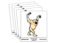Water Bottle Sticker Set Lar Gibbon White-Handed Gibbon Primate Walking Cute Waterproof Vinyl Stickers Pack Decal, Skateboard, Laptop, Car, Window, Bumper - 5 Pack