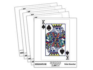 Water Bottle Sticker Set Playing Card King Of Spades Sunglasses Money Cute Waterproof Vinyl Stickers Pack Decal, Skateboard, Laptop, Car, Window, Bumper - 5 Pack