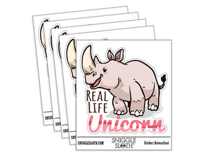 Water Bottle Sticker Set Rhino Rhinoceros Real life Unicorn Cute Waterproof Vinyl Stickers Pack Decal, Skateboard, Laptop, Car, Window, Bumper - 5 Pack