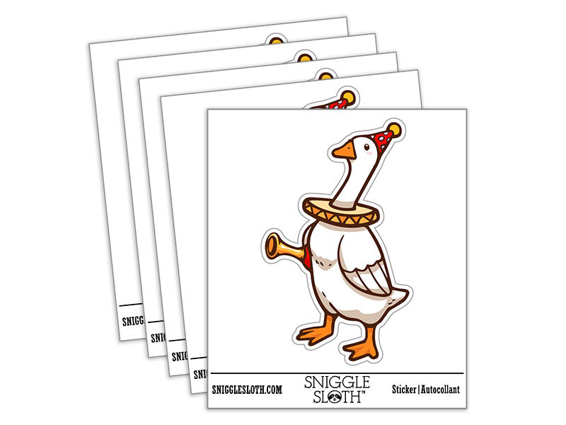 Water Bottle Sticker Set Silly Goose Clown with Horn Honk Cute Waterproof Vinyl Stickers Pack Decal, Skateboard, Laptop, Car, Window, Bumper - 5 Pack