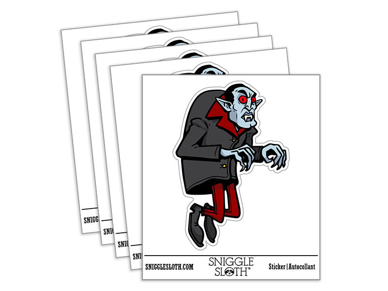 Water Bottle Sticker Set Spooky Floating Vampire Cartoon Man Cute Waterproof Vinyl Stickers Pack Decal, Skateboard, Laptop, Car, Window, Bumper - 5 Pack