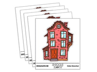 Water Bottle Sticker Set Tall Skinny Brick House Home Cute Waterproof Vinyl Stickers Pack Decal, Skateboard, Laptop, Car, Window, Bumper - 5 Pack