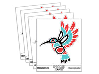 Water Bottle Sticker Set Native American Tribal Hummingbird Totem Cute Waterproof Vinyl Stickers Pack Decal, Skateboard, Laptop, Car, Window, Bumper - 5 Pack