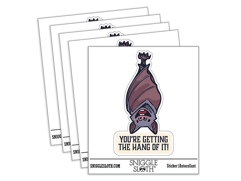 Water Bottle Sticker Set You're Getting The Hang Of It Bat Cute Waterproof Vinyl Stickers Pack Decal, Skateboard, Laptop, Car, Window, Bumper - 5 Pack