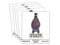 Water Bottle Sticker Set You're Getting The Hang Of It Bat Cute Waterproof Vinyl Stickers Pack Decal, Skateboard, Laptop, Car, Window, Bumper - 5 Pack