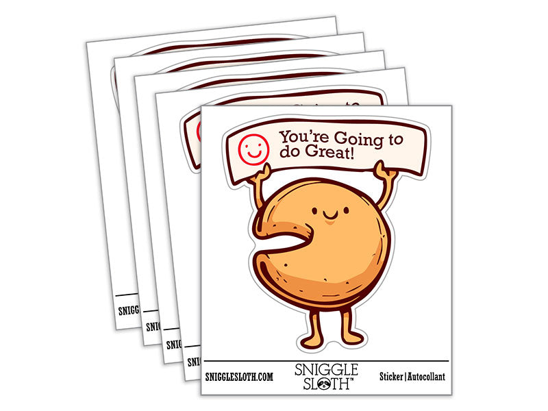 Water Bottle Sticker Set You're Going to do Great Fortune Cookie Cute Waterproof Vinyl Stickers Pack Decal, Skateboard, Laptop, Car, Window, Bumper - 5 Pack