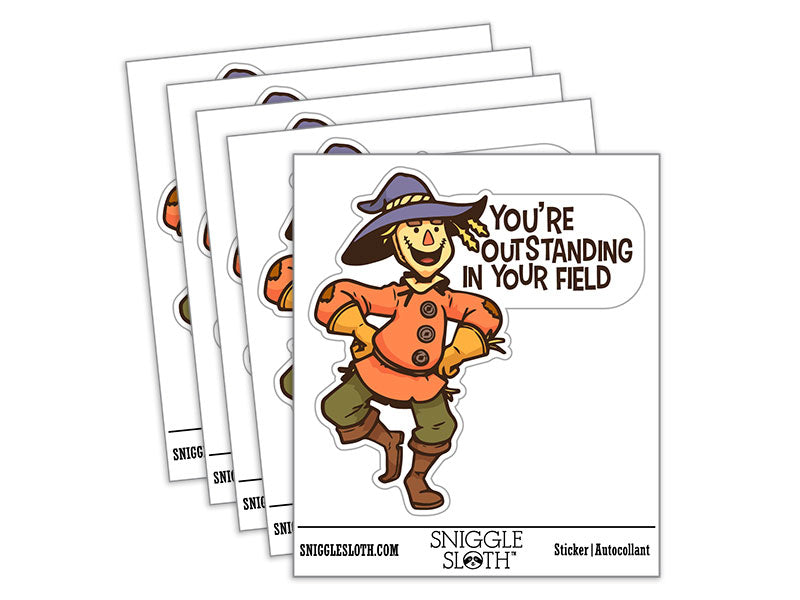 Water Bottle Sticker Set You're Outstanding In Your Field Scarecrow Cute Waterproof Vinyl Stickers Pack Decal, Skateboard, Laptop, Car, Window, Bumper - 5 Pack