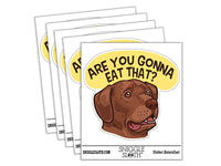 Are You Gonna Eat That Labrador Dog Puppy Eyes Begging Waterproof Vinyl Phone Tablet Laptop Water Bottle Car Window Bumper Decal Sticker Set - 5 Pack