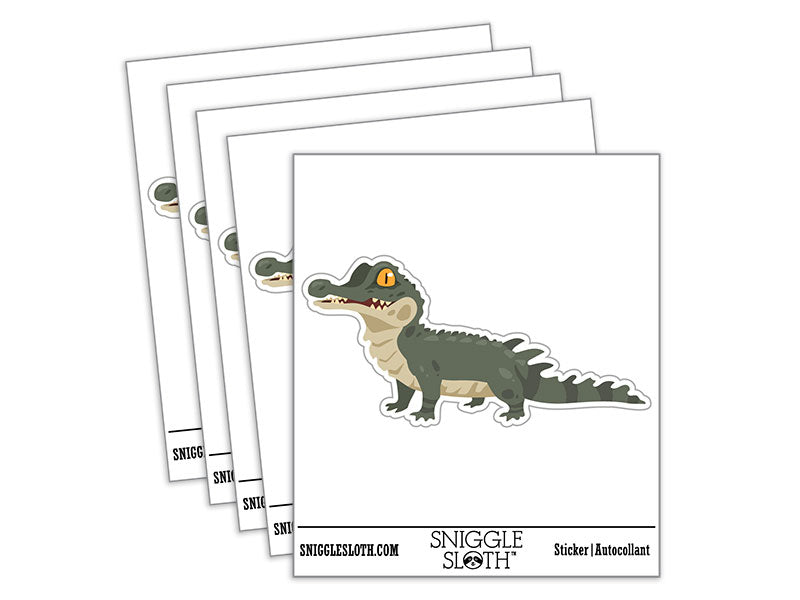 Baby Alligator Crocodile Caiman Reptile Waterproof Vinyl Phone Tablet Laptop Water Bottle Car Window Bumper Decal Sticker Set - 5 Pack