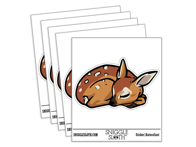 Baby Sleeping Deer Fawn Waterproof Vinyl Phone Tablet Laptop Water Bottle Car Window Bumper Decal Sticker Set - 5 Pack