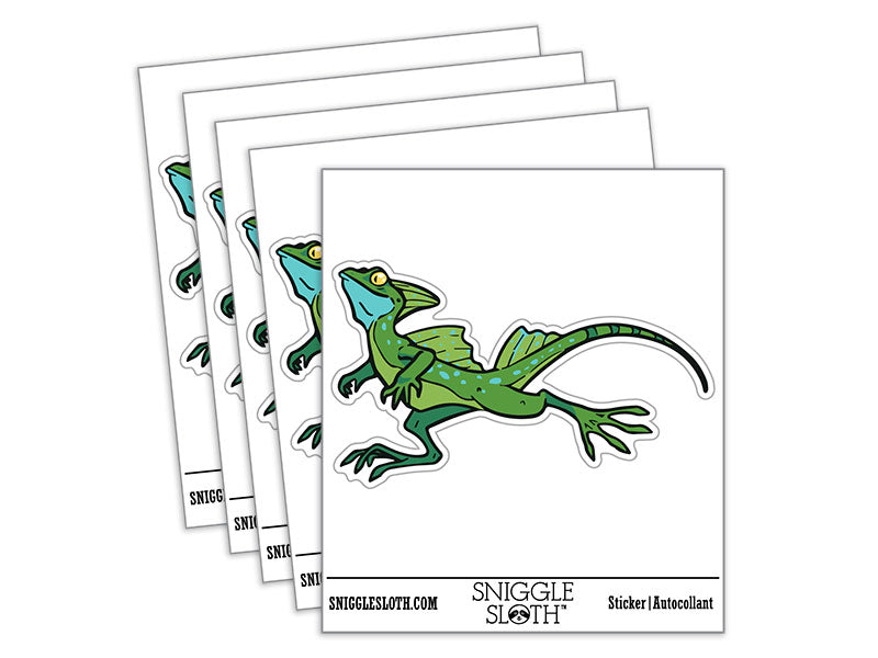Basilisk Running Lizard with Fins Waterproof Vinyl Phone Tablet Laptop Water Bottle Car Window Bumper Decal Sticker Set - 5 Pack