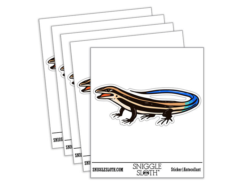Blue Tailed Skink Lizard Five Lined Waterproof Vinyl Phone Tablet Laptop Water Bottle Car Window Bumper Decal Sticker Set - 5 Pack