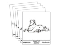 Borzoi Dog Sitting Resting Waterproof Vinyl Phone Tablet Laptop Water Bottle Car Window Bumper Decal Sticker Set - 5 Pack