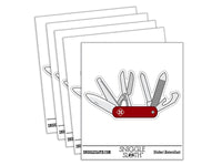 Camping Multi Tool Army Pocket Knife Waterproof Vinyl Phone Tablet Laptop Water Bottle Car Window Bumper Decal Sticker Set - 5 Pack