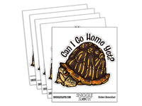 Can I Go Home Yet Introvert Western Box Turtle Cartoon Waterproof Vinyl Phone Tablet Laptop Water Bottle Car Window Bumper Decal Sticker Set - 5 Pack