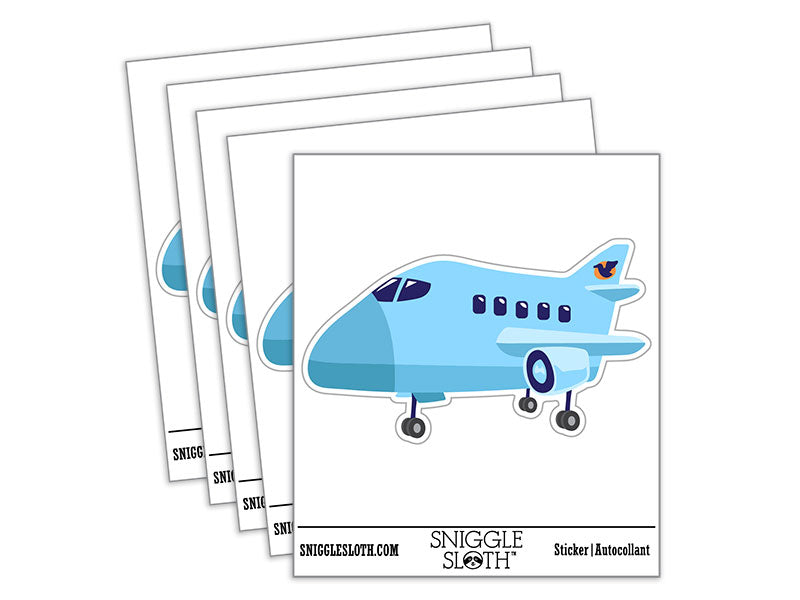 Cartoon Airplane Aircraft Jumbo Jet Waterproof Vinyl Phone Tablet Laptop Water Bottle Car Window Bumper Decal Sticker Set - 5 Pack