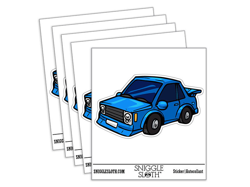Cartoon Street Racing Car Waterproof Vinyl Phone Tablet Laptop Water Bottle Car Window Bumper Decal Sticker Set - 5 Pack