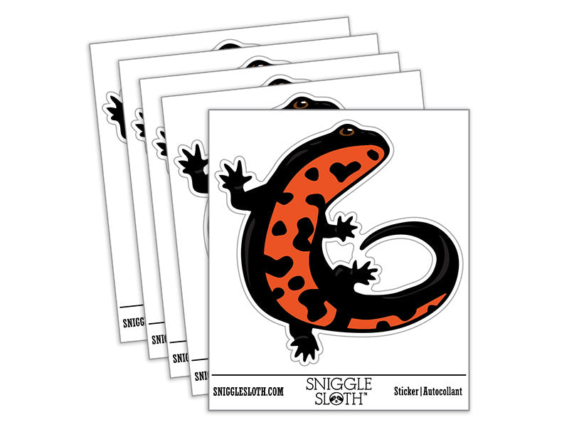 Chinese Fire Newt Amphibian Salamander Waterproof Vinyl Phone Tablet Laptop Water Bottle Car Window Bumper Decal Sticker Set - 5 Pack