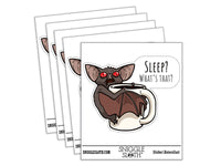 Coffee Bat Mug Sleep What's That Waterproof Vinyl Phone Tablet Laptop Water Bottle Car Window Bumper Decal Sticker Set - 5 Pack