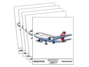 Commercial Airliner Airplane Aircraft Plane Waterproof Vinyl Phone Tablet Laptop Water Bottle Car Window Bumper Decal Sticker Set - 5 Pack