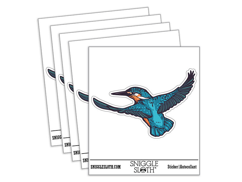 Common River Kingfisher Colorful Bird Waterproof Vinyl Phone Tablet Laptop Water Bottle Car Window Bumper Decal Sticker Set - 5 Pack