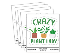 Crazy Plant Lady Waterproof Vinyl Phone Tablet Laptop Water Bottle Car Window Bumper Decal Sticker Set - 5 Pack