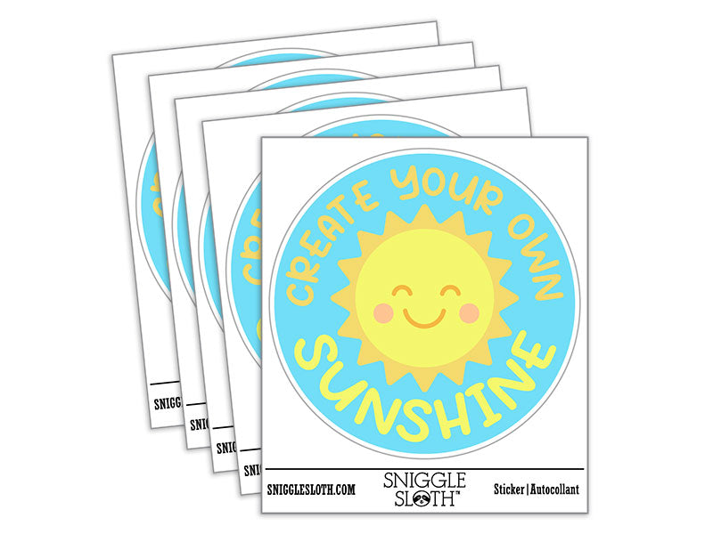Create Your Own Sunshine Waterproof Vinyl Phone Tablet Laptop Water Bottle Car Window Bumper Decal Sticker Set - 5 Pack