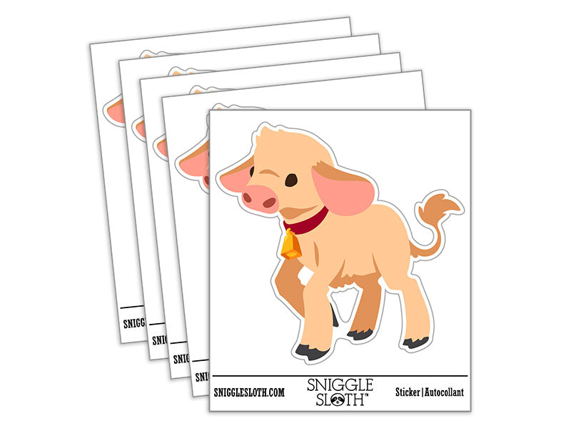 Cute Baby Cow Calf Waterproof Vinyl Phone Tablet Laptop Water Bottle Car Window Bumper Decal Sticker Set - 5 Pack